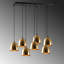 Lustre moderne moderne, hauteur réglable, structure en métal, 33,5 po x 13,8 po x 44,5 po | Diamètre du capuchon: 6,3 po, hauteur: 6,7 po | 7 x E27 Max 40W, design scandinave élégant, parfait pour la décoration intérieure et l'éclairage-2011736895