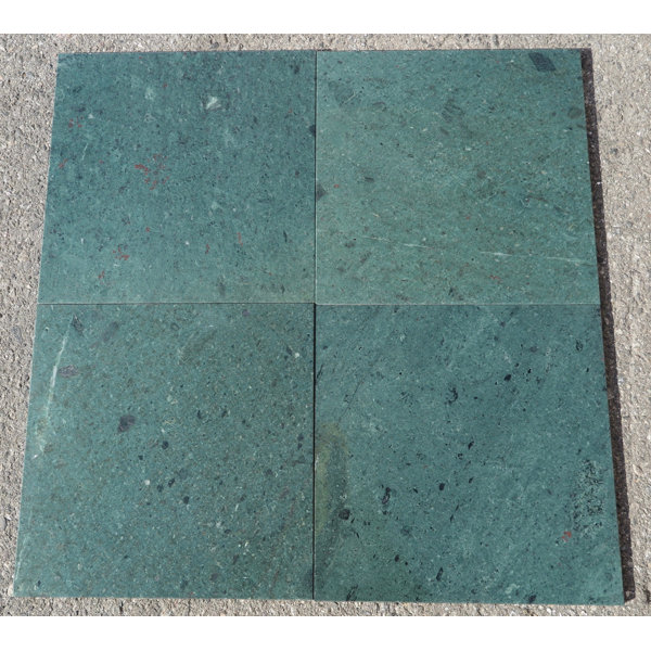Medium Green Polished 12" x 12" Marble Stone Look Floor & Wall Tile