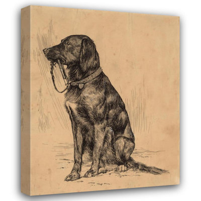 «Aldrich's Dog» par Arthur Bowen Davies - Art mural sur toile tendue avec châssis