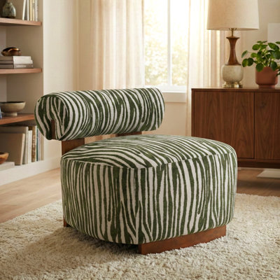 Tilton Zebra-Stripe Chenille Accent Chair