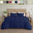 Simply Clean Solid Duvet cover Navy blue-130471477