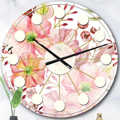 Horloge murale Floral Botanical Retro III - Mid-Century