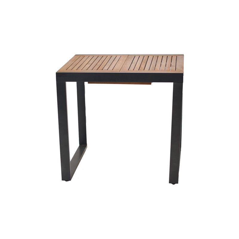 Cainin Rectangular Extendable Outdoor Dining Table , 80cm cm W 90cm cm D, Dark brown, 74cm H x 80cm L x 70cm W