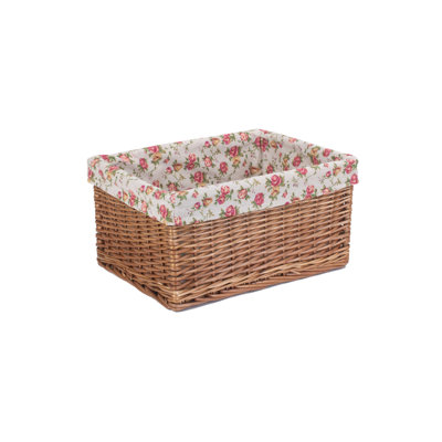 Wicker Storage Basket with Lining