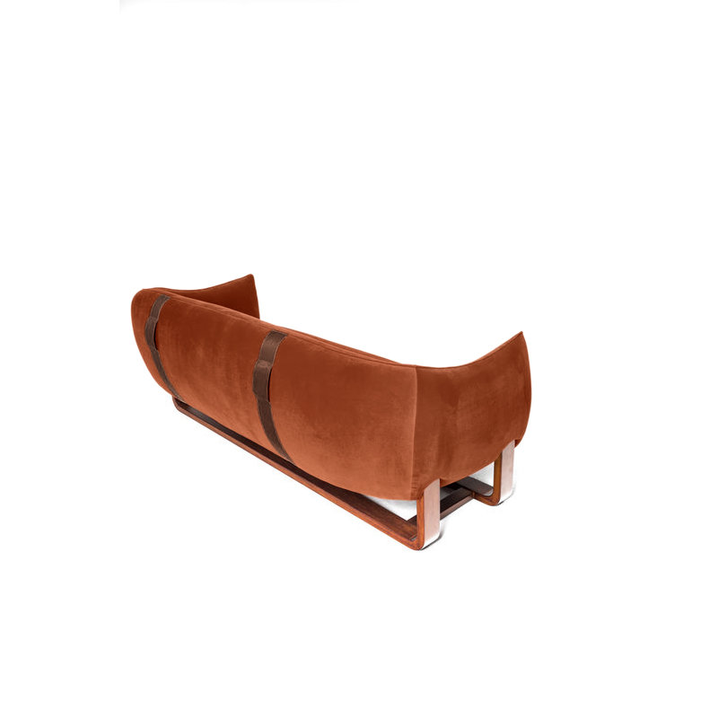 Milo Velvet Sofa, Marmalade/Creme Brulee Velvet