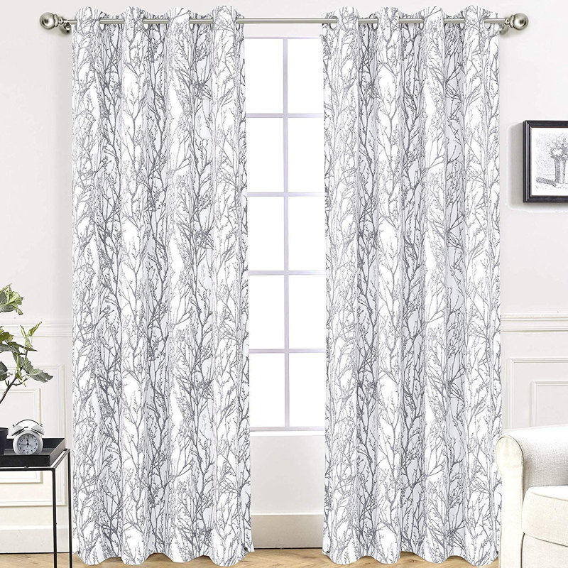 Tree Branch Blackout Curtains For Bedroom Curtains 2 Panels Set  Branch Lined Window Treatment Thermal Grommet Top Curtain For Living Room Winter Warm Curtain