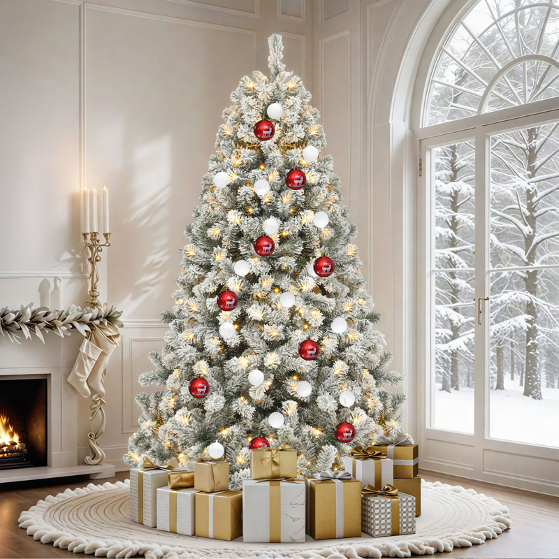 Arbre de Noël vert 6 pi pré-éclairé, H 6 pi