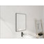 Miroir de salle de bain à cadre en aluminium noir 20 po, fixation murale rectangulaire, sans déformation, durable et élégant