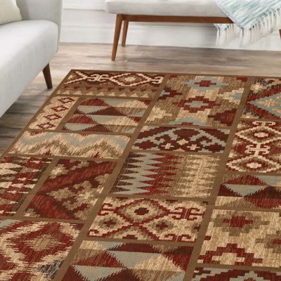 Ingrid 100% Polypropylene Modern Block Patchwork Power-Loomed Indoor Area Rug