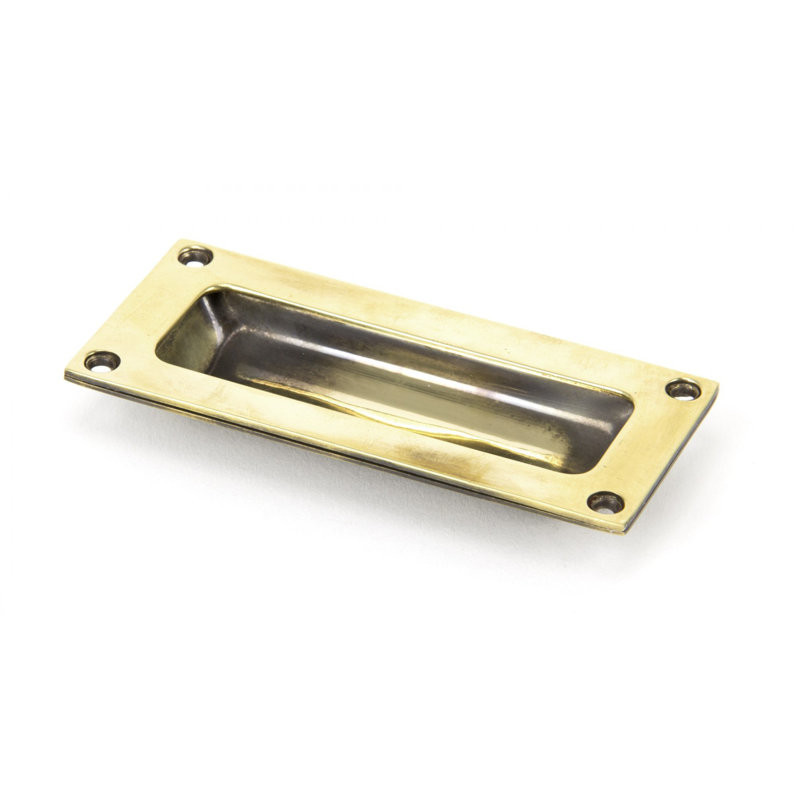 Flush Handles 9.2 cm centre Recessed Handle, Aged Brass
