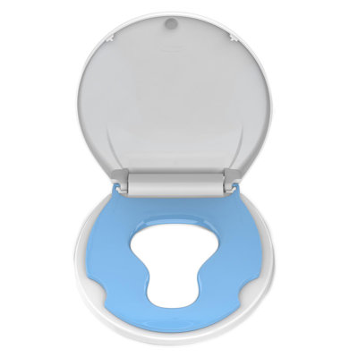 Siège de toilette rond, avec siège pour tout-petit intégré, siège de toilette pour l'apprentissage de la propreté, adapté aux adultes et aux enfants, avec fermeture en douceur, facile à  installer et à  nettoyer – s'adapte à  la plupart des toilettes ron