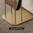 C-Shaped Walnut & Gold Rotating Side Table With Storage
