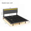 Velvet Fabric Floating Bed Frame with LED Lights-107141977-107141979