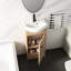 Armoire de salle de bain autoportante avec lavabo en chêne, tablettes réglables et lavabo en céramique