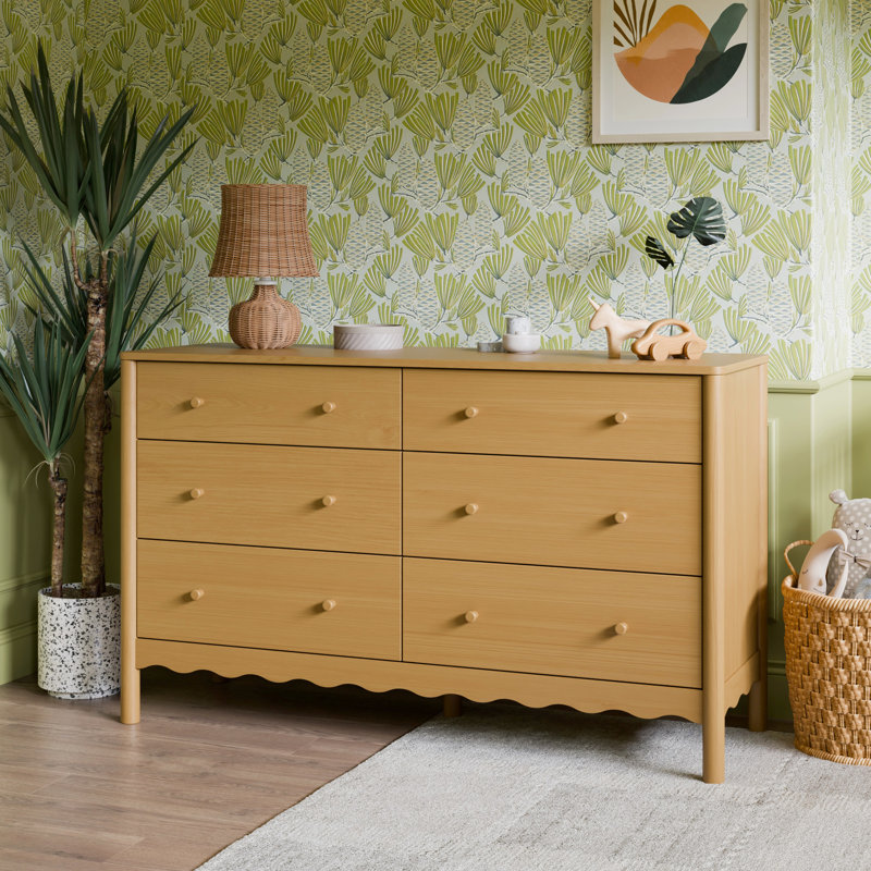 Swell 6-Drawer Assembled Dresser, White