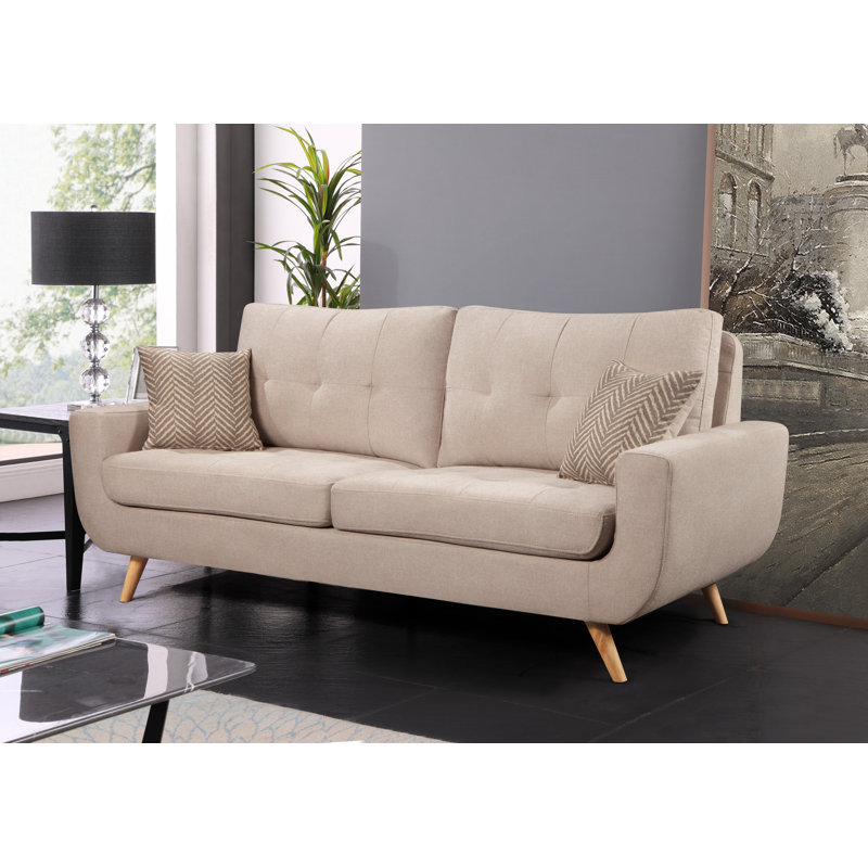 Arnhild Upholstered 85.75'' Sofa, Beige Performance