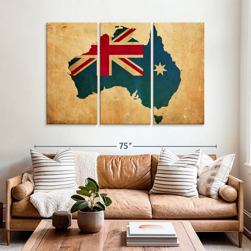 Carte du drapeau australien d'Aliaz, H 42 po x l 65 po
