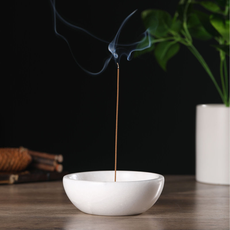 Brûleur d'encens en marbre, Beige