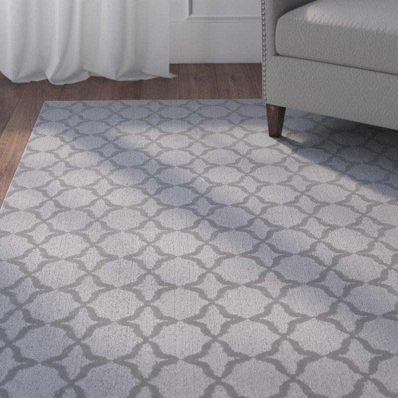 Tapis argenté en polypropylène anti-dérapant Togut, Rectangle 5 pi x 7 pi