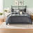 Cozy Cabin Bedding Sets, Grey Polyester, Farmhouse Style Comfort
