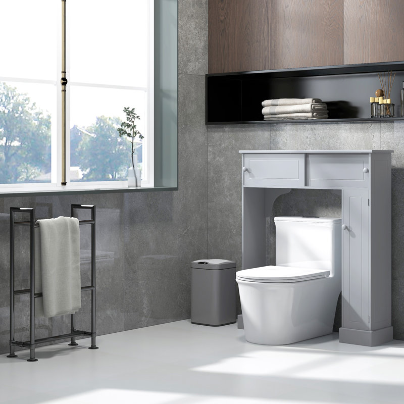 Kleankin Over The Toilet Storage Cabinet W/ Adjustable Shelves, Gray