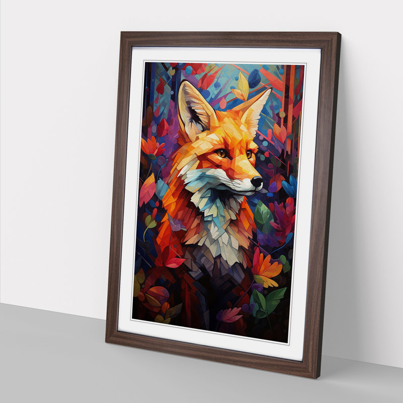 Single Picture Frame Print on Wood, Walnut Framed, 34cm H x 25cm W
