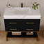 36" Modern Bathroom Vanity With Sintered Stone Top, Ceramic Sink, Gold Legs & Flip Drawer & Soft-Close Drawers-358212744