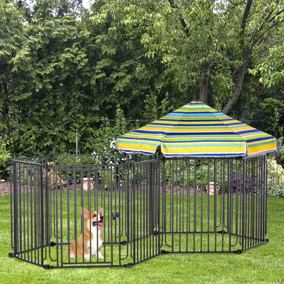 Parc pour chien Pawhut avec porte et housse amovible pour les chiens de petite et de moyenne taille à l'intérieur et à l'extérieur, H 47 po