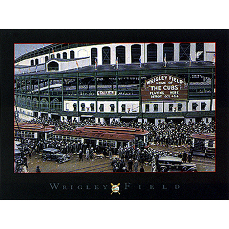 «Wrigley Field» par Darryl Vlasak - impression d'art graphique sur papier sans cadre
