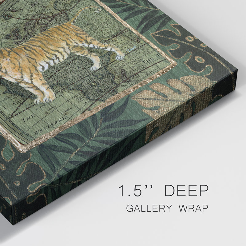 Jungle Tiger - Toile tendue avec châssis de qualité supérieure - prête à être accrochée, H 32 po x l 32 po x P 1 po