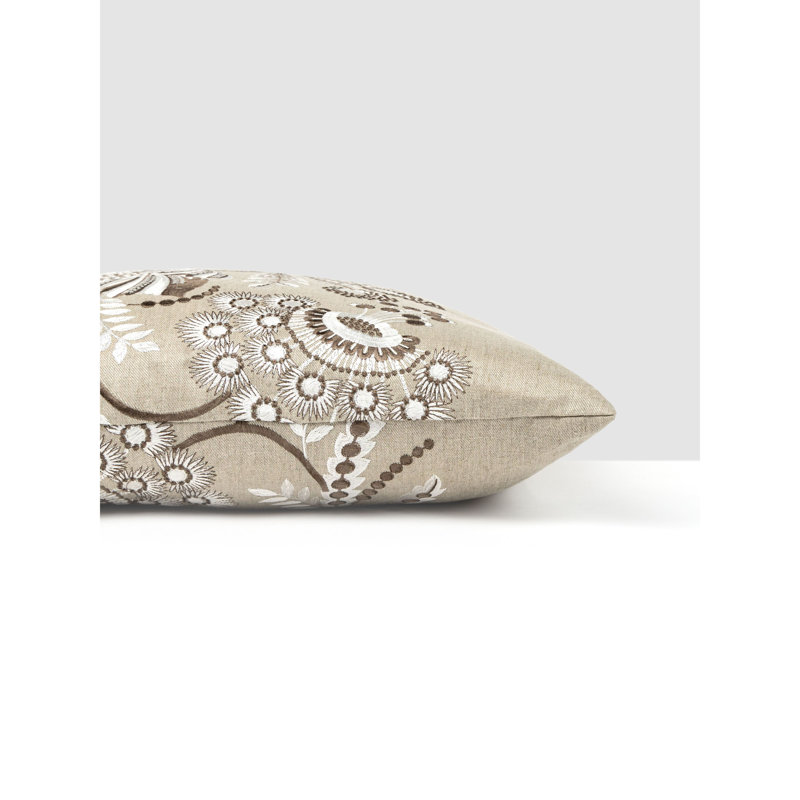 Annelise Embroidery Pillow, Flax/Floral