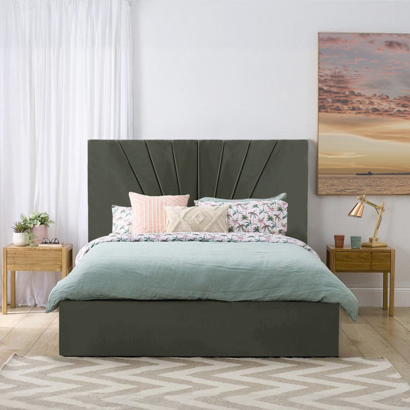 Annelee Upholstered Ottoman Storage Bed, Asphalt, Double (4'6)