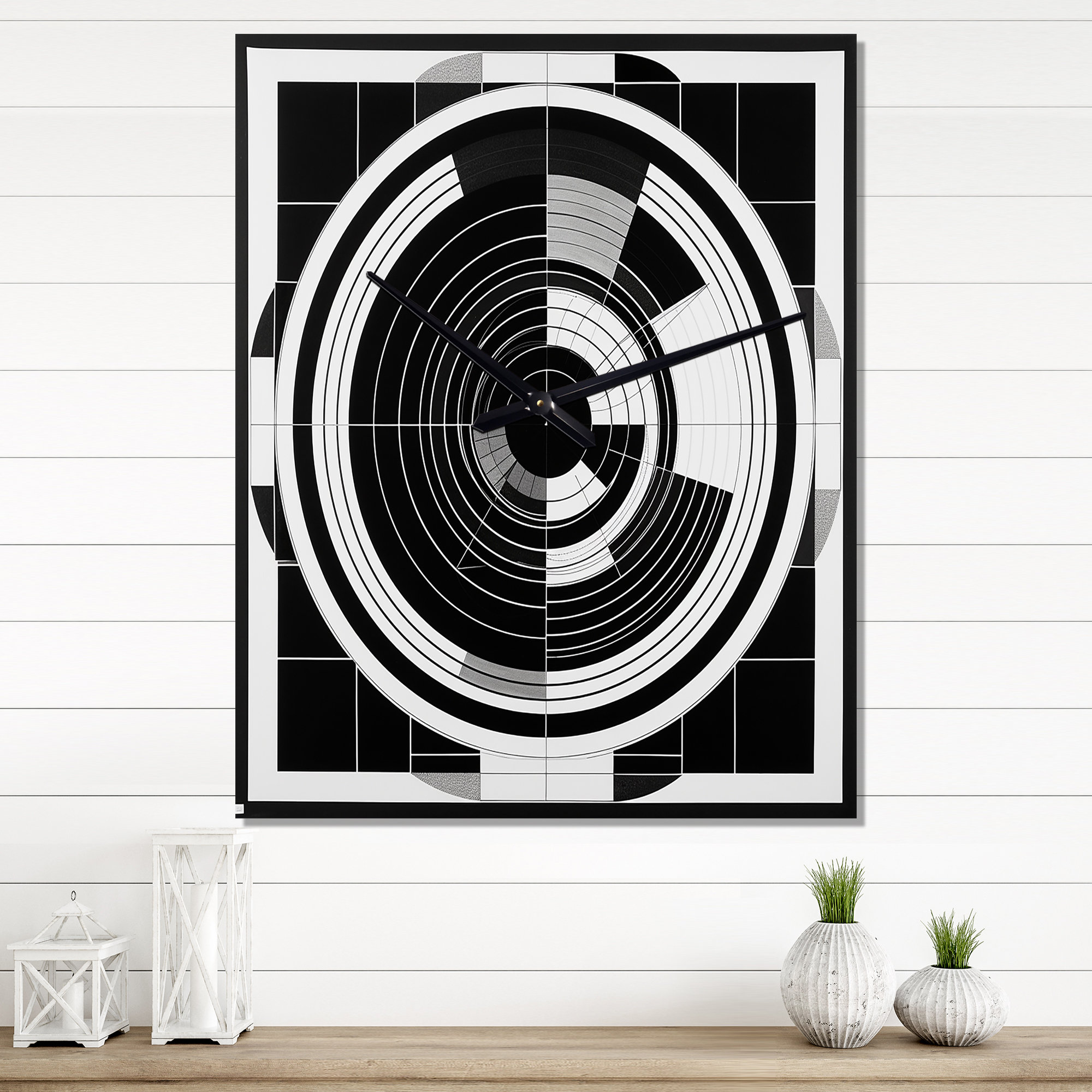 Design Art Bauhaus Black Circular Minimalism - Modern Geometric Wall ...