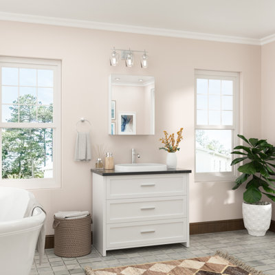 Husai Recessed or Surface Mount Aluminum Frameless Medicine Cabinet With Mirrored Door and Adjustable Shelves