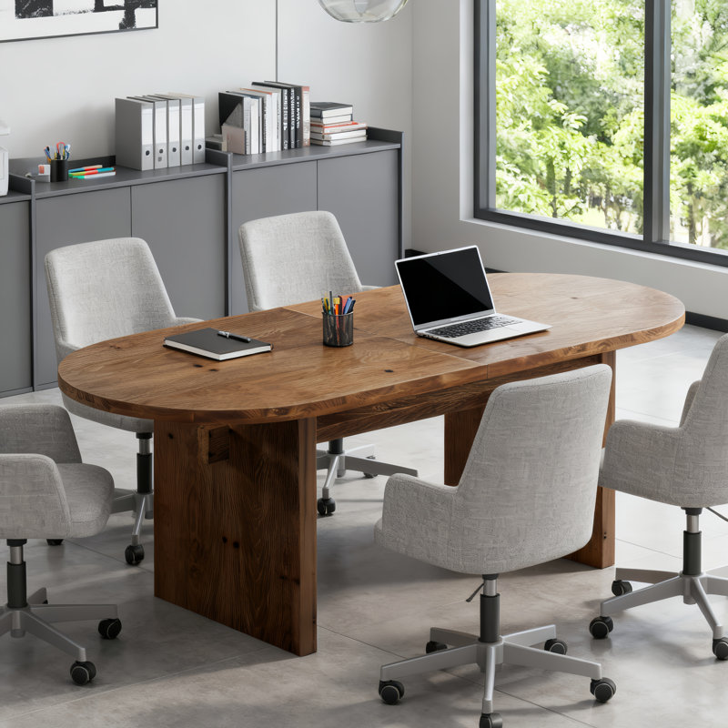 160cm Solid Wood Oval Conference Table