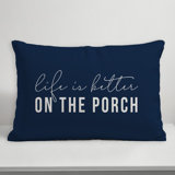 Textual Indoor/Outdoor Throw Pillow