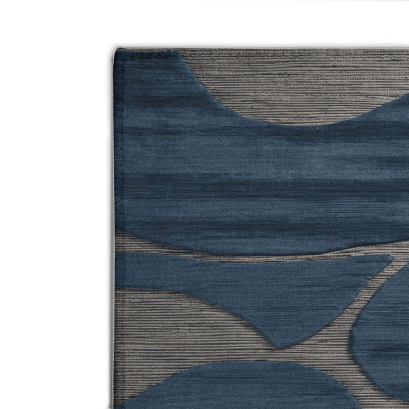 Abstract Gray Indoor and Outdoor Area Rug, Rectangle 2' x 3'