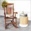 Chaise berçante d'extérieur en bois Outsunny, 350 lb Chaise berçante avec haut dossier pour jardin