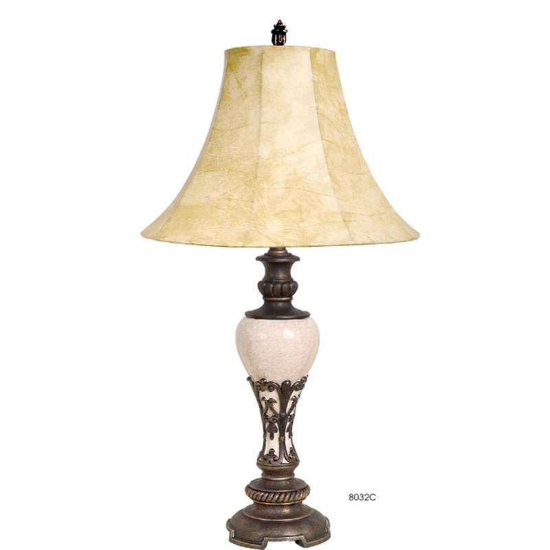 Resin Table Lamp, Ivory Stone