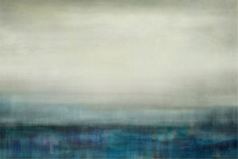 «Rainwater» par Elena Carlie - Peinture, H 40 po x l 60 po x 1,5 po, Couche de verre