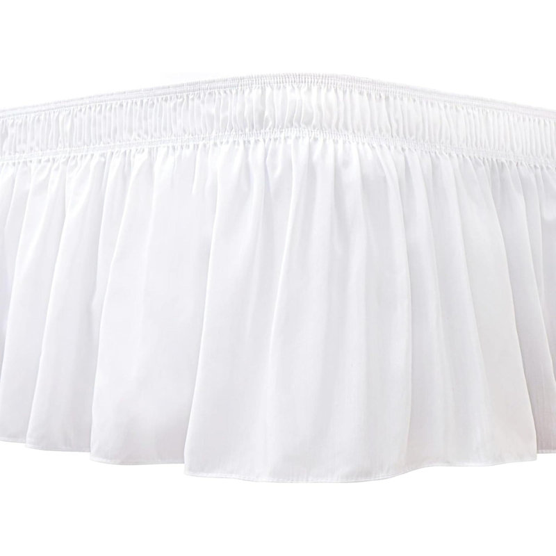 Wrap Around Bed Skirts For King & Cal King Beds With  Adjustable Elastic Dust Ruffles Easy Fit Wrinkle Resistant Silky Luxurious Fabric Machine Washable