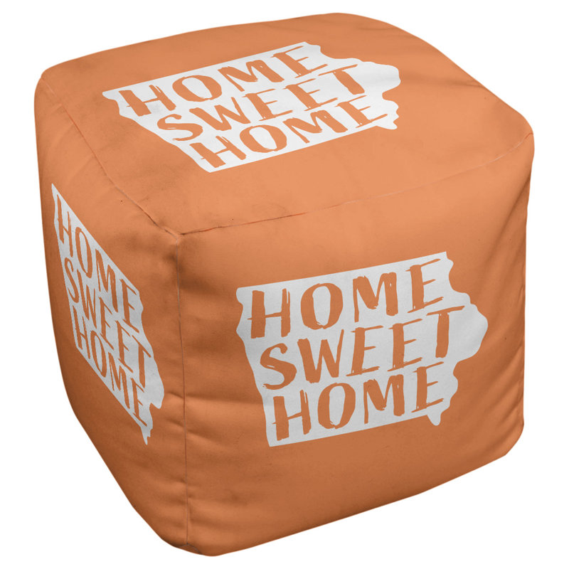 Upholstered Ottoman, Orange