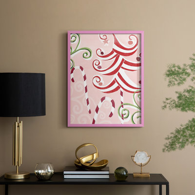 Impression encadrée «Candy Cane Holiday II» - bois massif