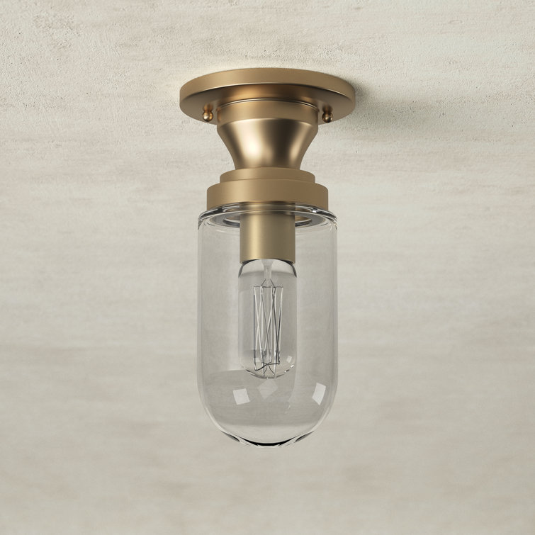 Keva Single Light Glass Semi Flush Mount