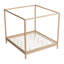 Structure de lit à baldaquin en bois massif avec support de lattes, aucun sommier nécessaire, parfait pour les chambres à coucher modernes et traditionnelles-1039785278