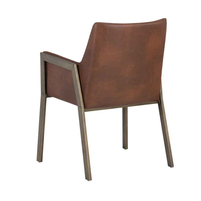 Bernadette Tufted Armchair, Bravo Cognac Faux Leather