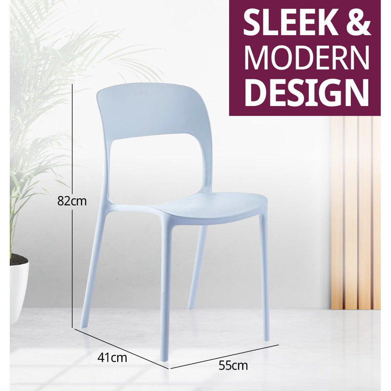 Stoker Stackable Plastic Chairs (CHA201) X 4, Grey