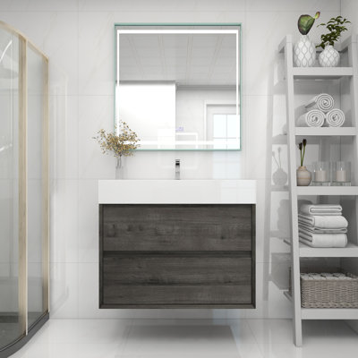 Meuble-lavabo mural simple 36 po