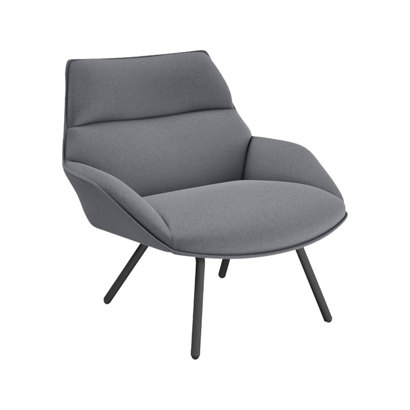 Fauteuil de terrasse avec coussin Anou, Gris