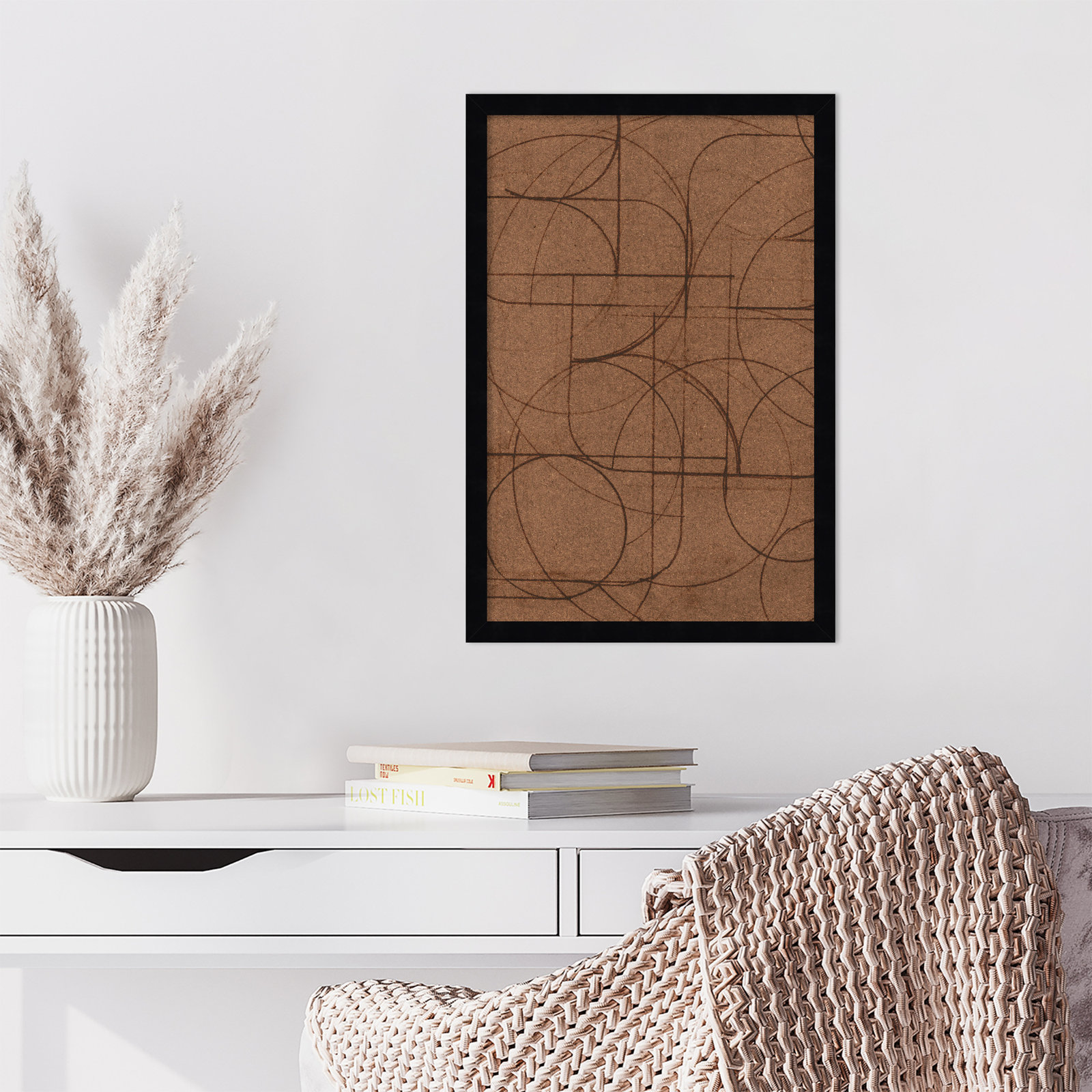 Curved 1 Print by Dan Hobday, 21" H x 15" W, Svelte Noir Black Framed Print without Mat